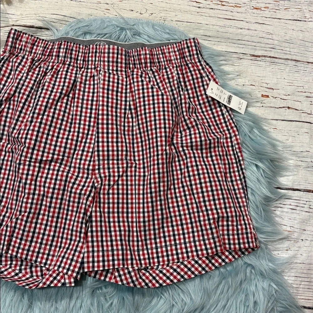 NWT J. Crew Gingham Red White Blue Patterned Boxers